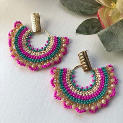 Handmade Fan Shape Colombian Earrings