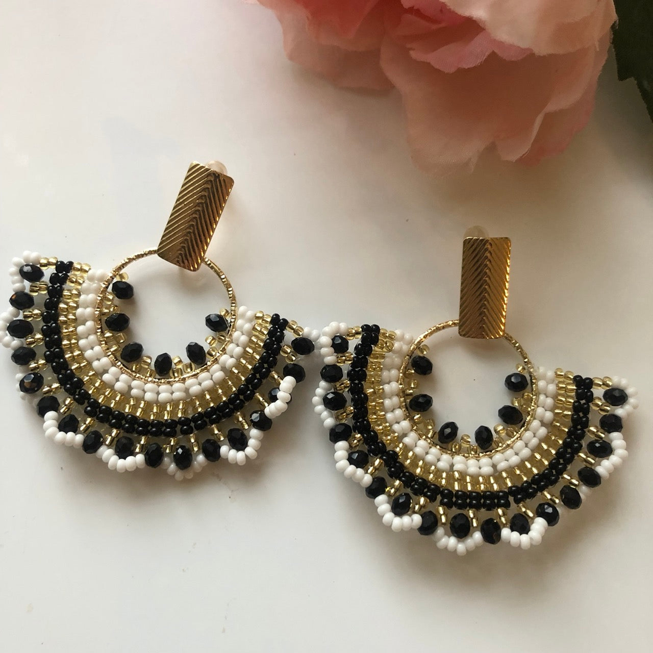 Handmade Fan Shape Colombian Earrings
